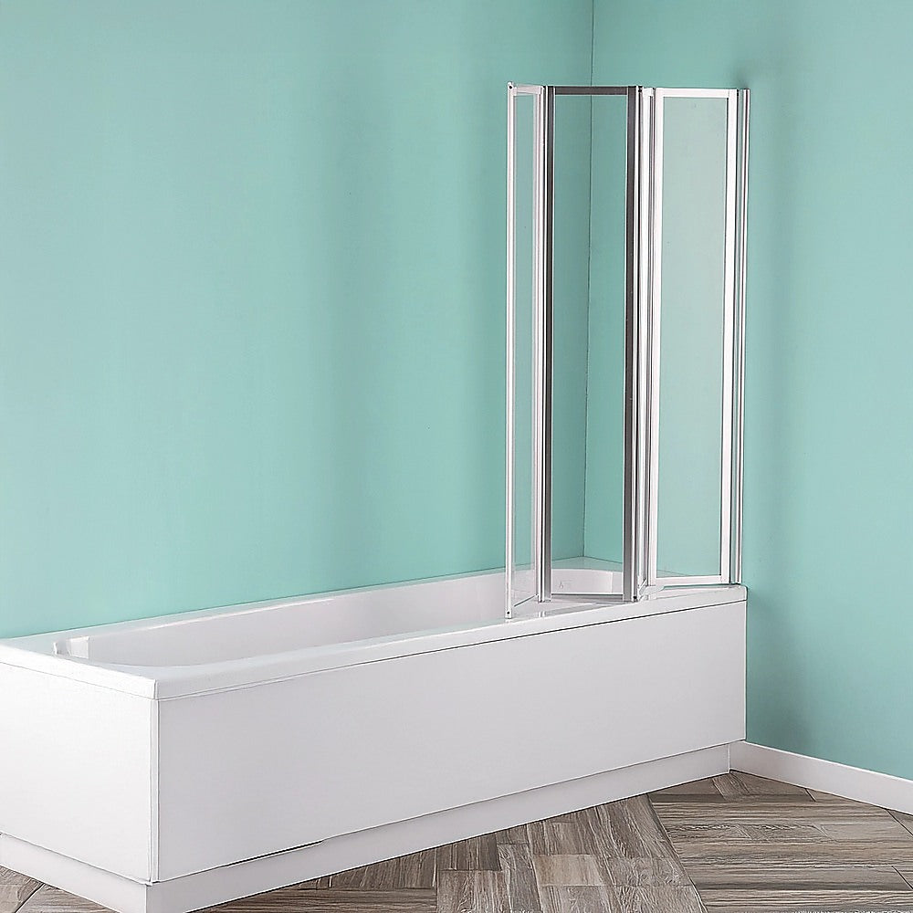 4 Fold Chrome Folding Bath Shower Screen Door Panel 1000 x 1400mm V63-830161