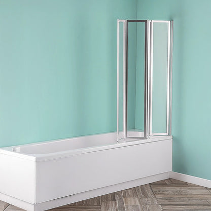 4 Fold Chrome Folding Bath Shower Screen Door Panel 1000 x 1400mm V63-830161