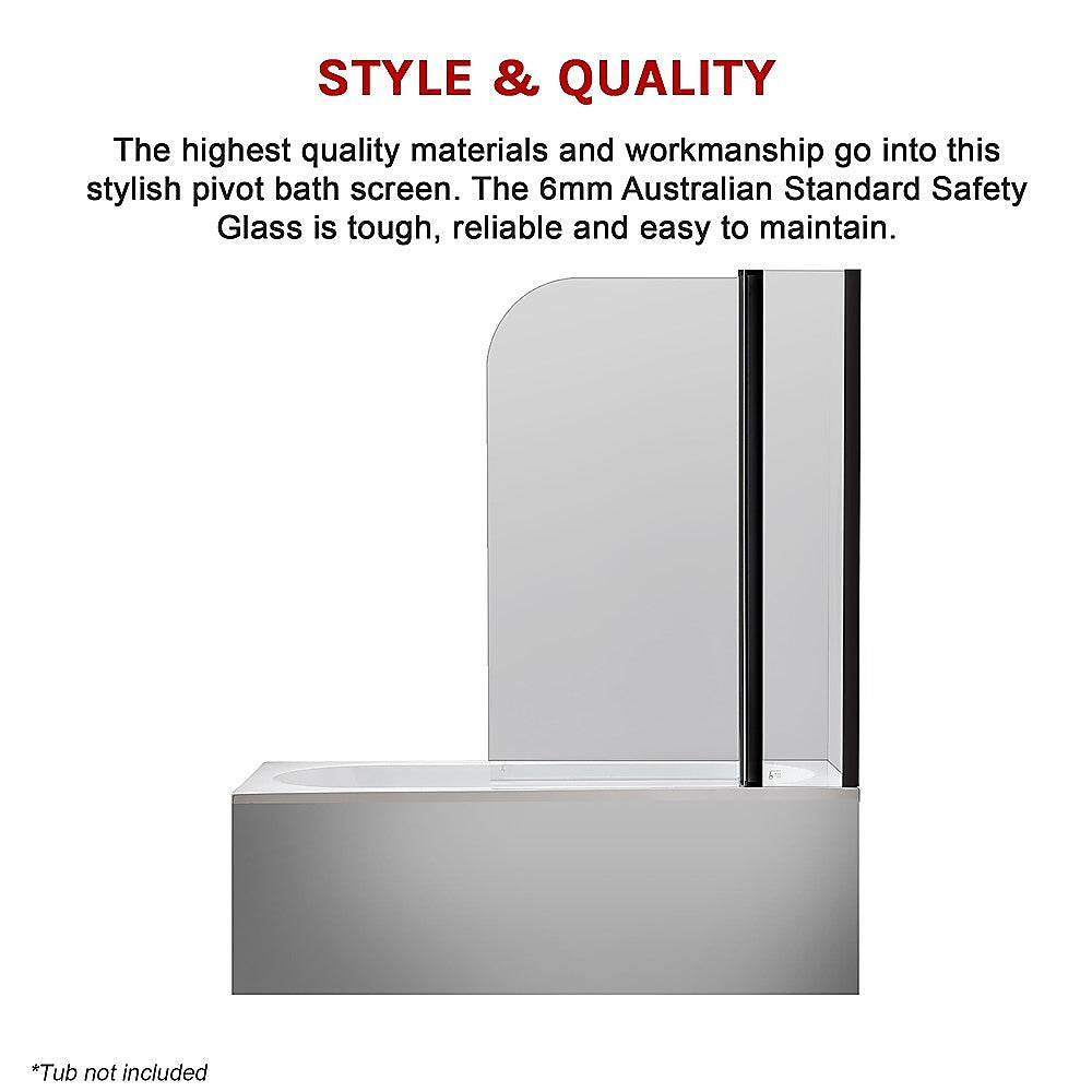 180 Degree Pivot Door 6mm Safety Glass Bath Shower Screen 1200x1400mm By Della Francesca V63-830191