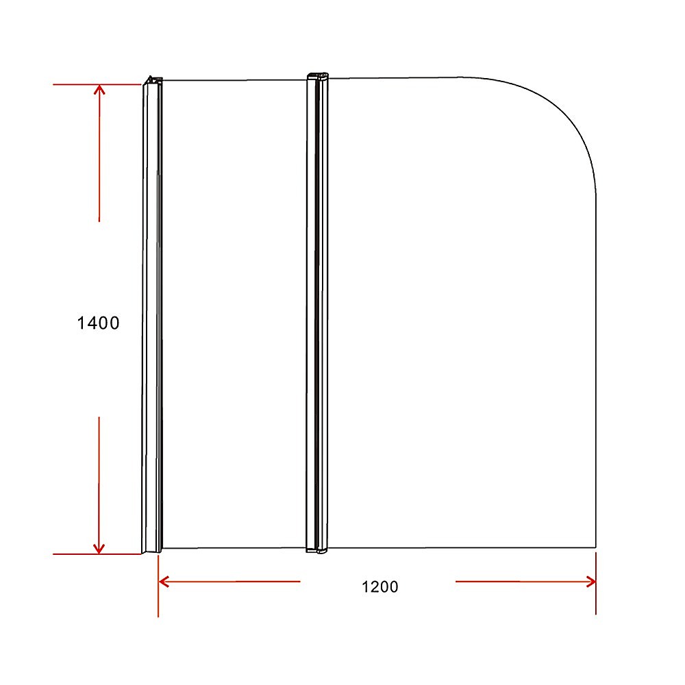180 Degree Pivot Door 6mm Safety Glass Bath Shower Screen 1200x1400mm By Della Francesca V63-830191