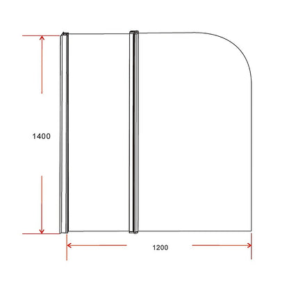 180 Degree Pivot Door 6mm Safety Glass Bath Shower Screen 1200x1400mm By Della Francesca V63-830191