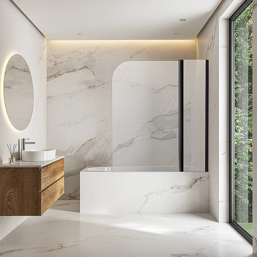 180 Degree Pivot Door 6mm Safety Glass Bath Shower Screen 1200x1400mm By Della Francesca V63-830191