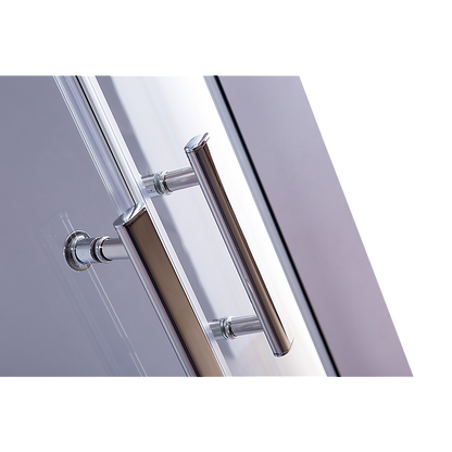 90 x 90cm Chrome Rounded Sliding 6mm Curved Shower Screen with Black Base V63-830201