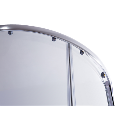 100 x 100cm Chrome Rounded Sliding 6mm Curved Shower Screen with Black Base V63-830211