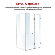 1200 x 900mm Frameless 10mm Glass Shower Screen By Della Francesca V63-830281