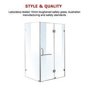 1200 x 900mm Frameless 10mm Glass Shower Screen By Della Francesca V63-830321