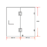 100 x 200cm Wall to Wall Frameless Shower Screen 10mm Glass By Della Francesca V63-830381