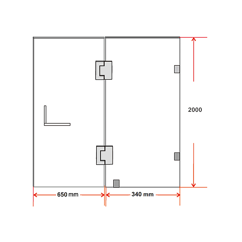 100 x 200cm Wall to Wall Frameless Shower Screen 10mm Glass By Della Francesca V63-830381