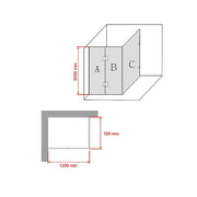1200 x 700mm Frameless 10mm Glass Shower Screen By Della Francesca V63-830501