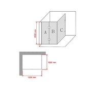 1200 x 1000mm Frameless 10mm Glass Shower Screen By Della Francesca V63-830561