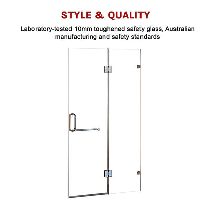 100 x 200cm Wall to Wall Frameless Shower Screen 10mm Glass By Della Francesca V63-830581