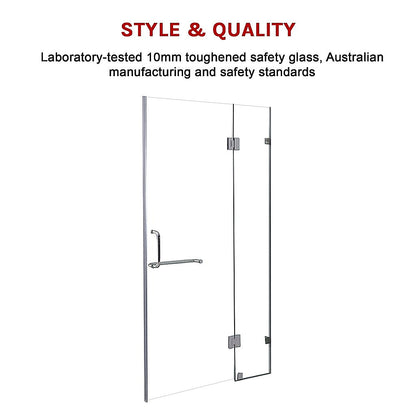 100 x 200cm Wall to Wall Frameless Shower Screen 10mm Glass By Della Francesca V63-830781