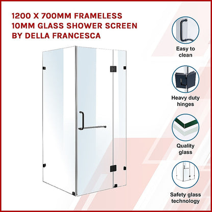1200 x 700mm Frameless 10mm Glass Shower Screen By Della Francesca V63-830911