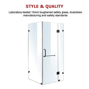 1100 x 1000mm Frameless 10mm Glass Shower Screen By Della Francesca V63-830951