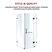 1100 x 800mm Frameless 10mm Glass Shower Screen By Della Francesca V63-831031
