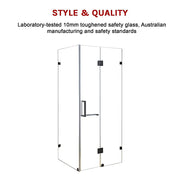 1100 x 900mm Frameless 10mm Glass Shower Screen By Della Francesca V63-831041