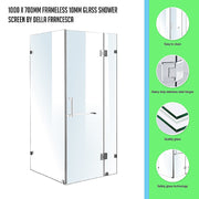 1000 x 700mm Frameless 10mm Glass Shower Screen By Della Francesca V63-831091