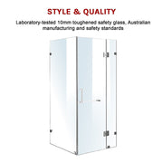 1100 x 800mm Frameless 10mm Glass Shower Screen By Della Francesca V63-831131