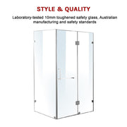 1200 x 700mm Frameless 10mm Glass Shower Screen By Della Francesca V63-831151