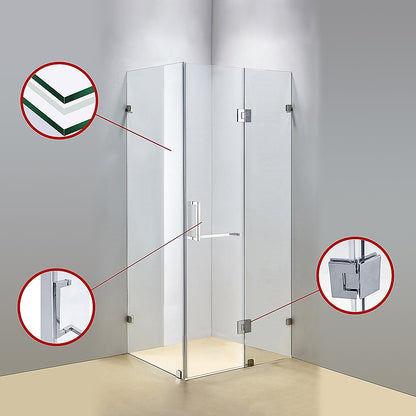 1200 x 800mm Frameless 10mm Glass Shower Screen By Della Francesca V63-831161