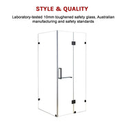 1100 x 1000mm Frameless 10mm Glass Shower Screen By Della Francesca V63-831171