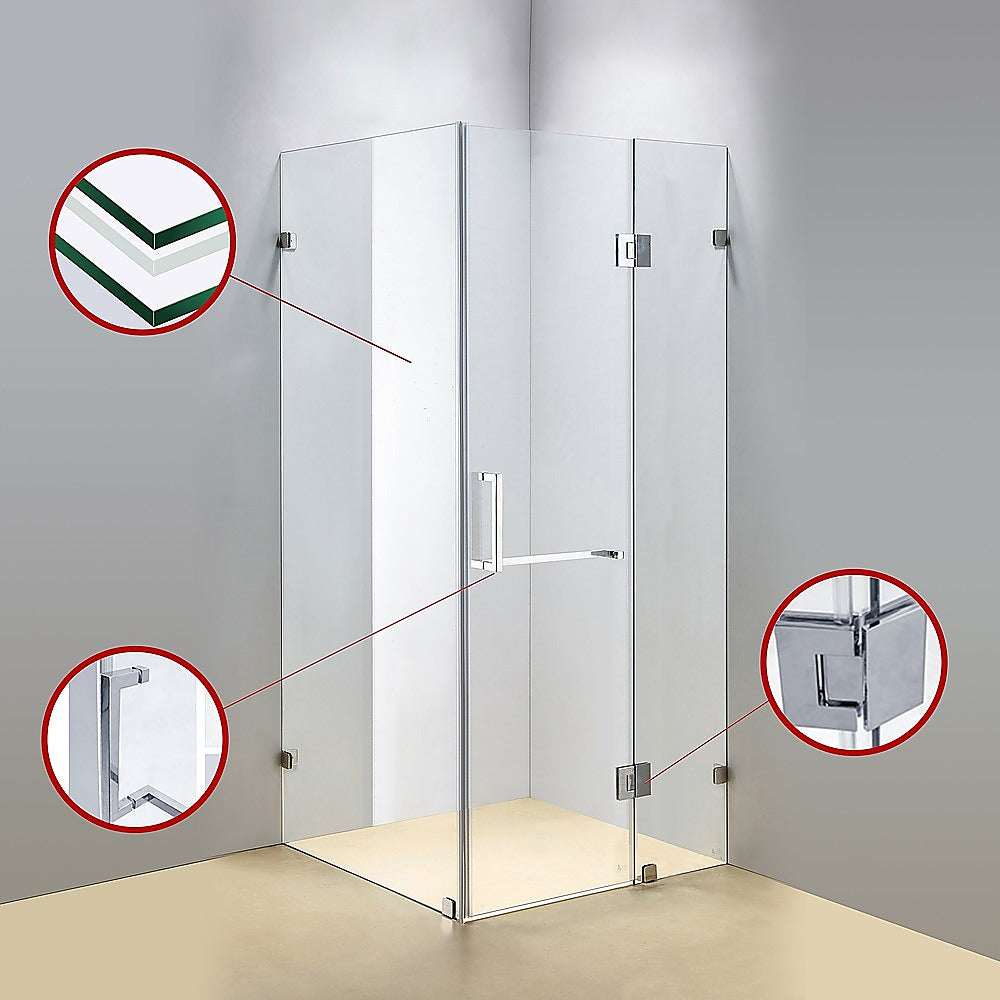 1100 x 1000mm Frameless 10mm Glass Shower Screen By Della Francesca V63-831211