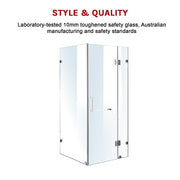 1100 x 1000mm Frameless 10mm Glass Shower Screen By Della Francesca V63-831211