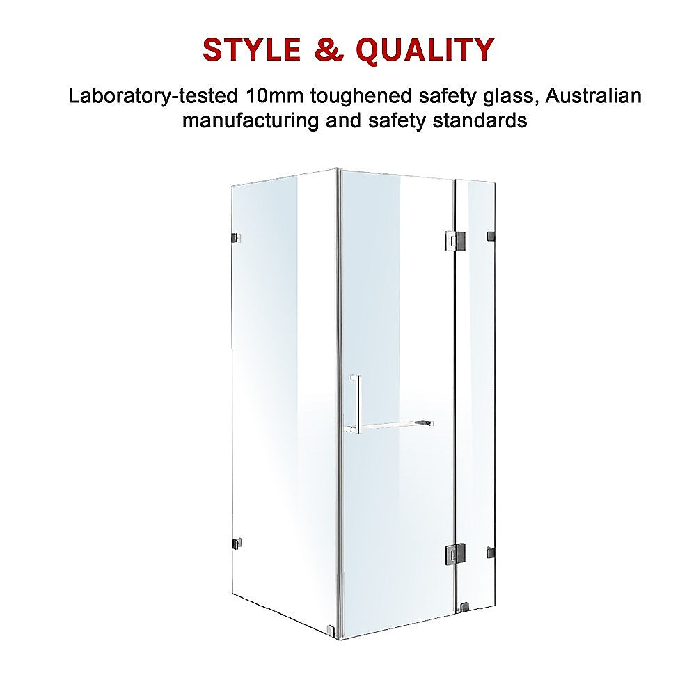 1100 x 1000mm Frameless 10mm Glass Shower Screen By Della Francesca V63-831211