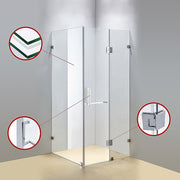 1200 x 1000mm Frameless 10mm Glass Shower Screen By Della Francesca V63-831221
