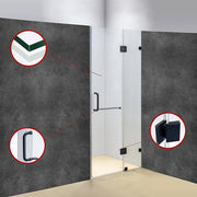 100 x 200cm Wall to Wall Frameless Shower Screen 10mm Glass By Della Francesca V63-831241