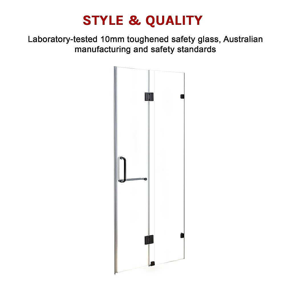 120 x 200cm Wall to Wall Frameless Shower Screen 10mm Glass By Della Francesca V63-831261