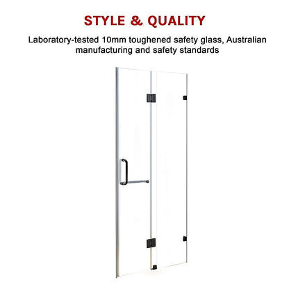 120 x 200cm Wall to Wall Frameless Shower Screen 10mm Glass By Della Francesca V63-831261