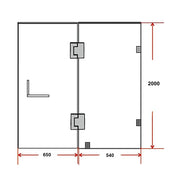 120 x 200cm Wall to Wall Frameless Shower Screen 10mm Glass By Della Francesca V63-831261