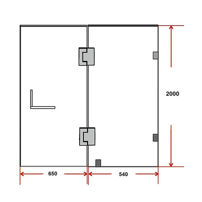 120 x 200cm Wall to Wall Frameless Shower Screen 10mm Glass By Della Francesca V63-831261