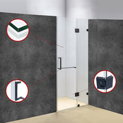 100 x 200cm Wall to Wall Frameless Shower Screen 10mm Glass By Della Francesca V63-831281