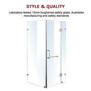 1000 x 800mm Frameless 10mm Glass Shower Screen By Della Francesca V63-831341