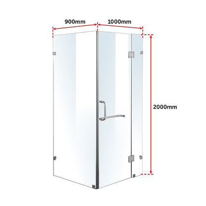 1000 x 900mm Frameless 10mm Glass Shower Screen By Della Francesca V63-831351