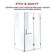 1100 x 900mm Frameless 10mm Glass Shower Screen By Della Francesca V63-831381