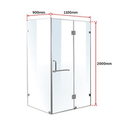 1100 x 900mm Frameless 10mm Glass Shower Screen By Della Francesca V63-831381