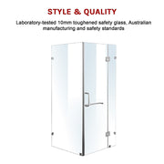 1200 x 700mm Frameless 10mm Glass Shower Screen By Della Francesca V63-831391