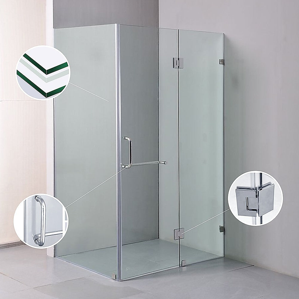 1100 x 1000mm Frameless 10mm Glass Shower Screen By Della Francesca V63-831421