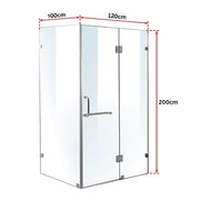 1200 x 1000mm Frameless 10mm Glass Shower Screen By Della Francesca V63-831431