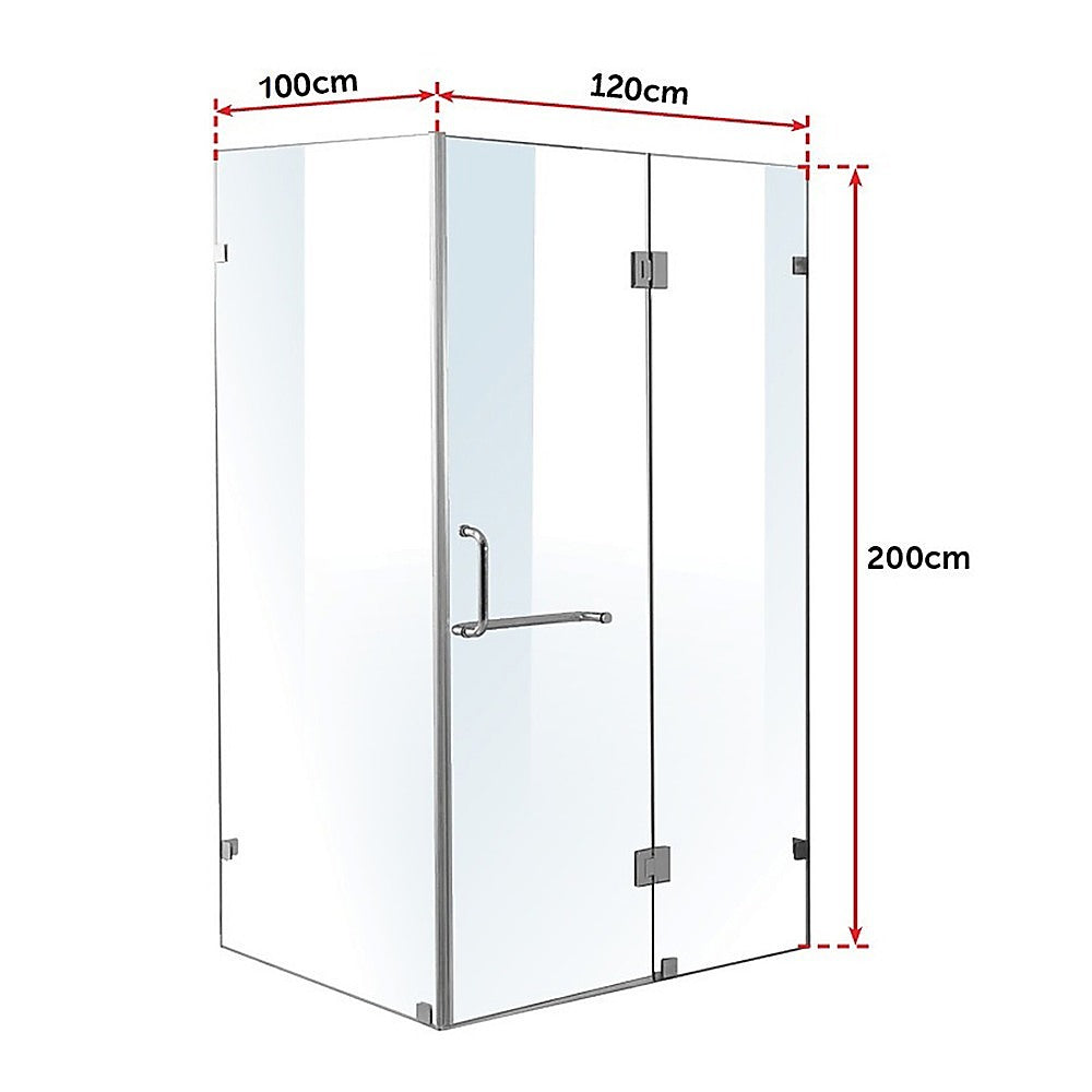 1200 x 1000mm Frameless 10mm Glass Shower Screen By Della Francesca V63-831431
