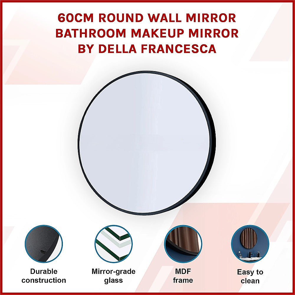 60cm Round Wall Mirror Bathroom Makeup Mirror by Della Francesca V63-831461