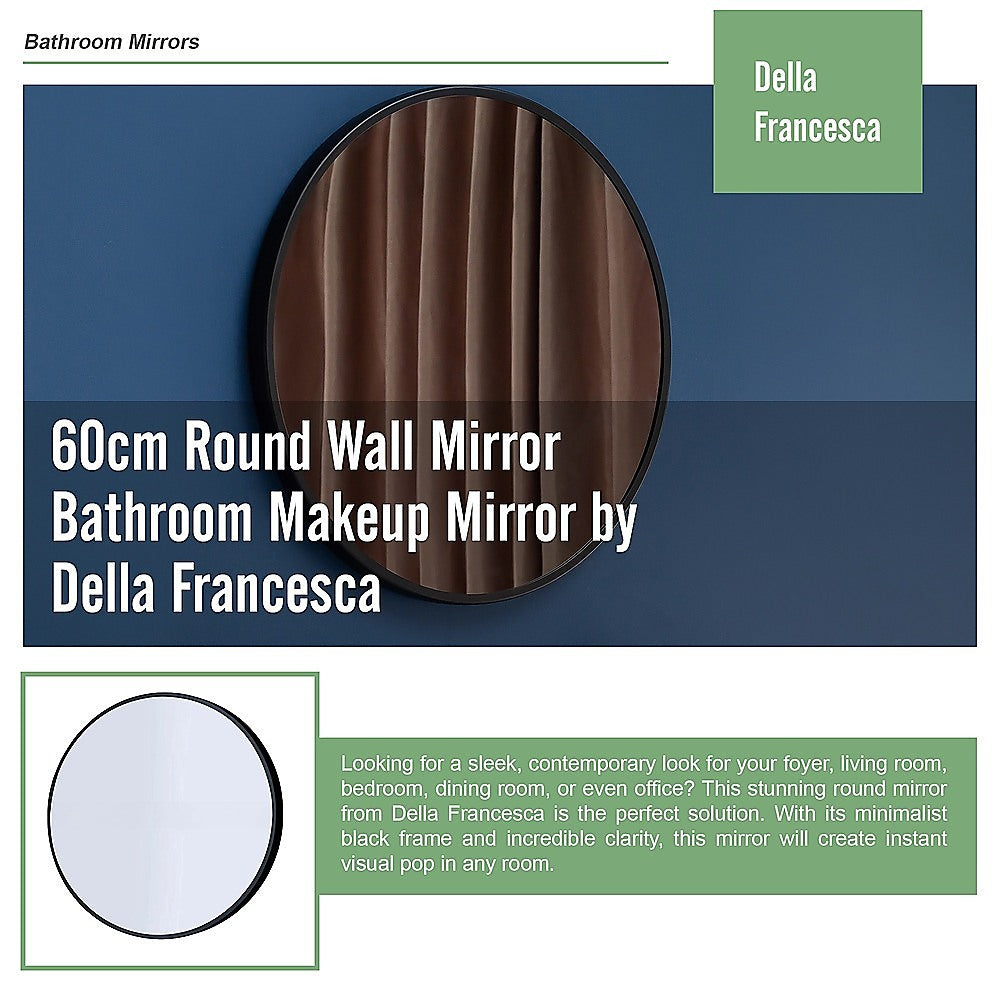 60cm Round Wall Mirror Bathroom Makeup Mirror by Della Francesca V63-831461