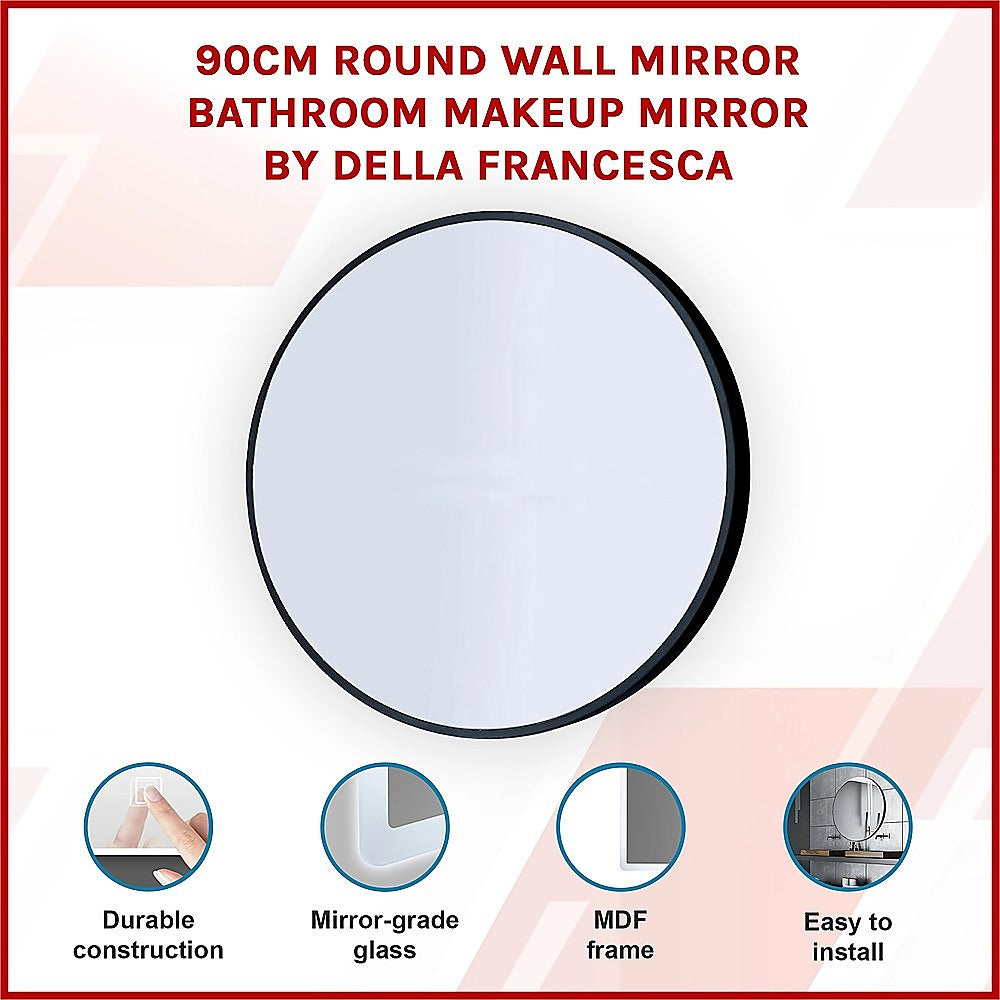90cm Round Wall Mirror Bathroom Makeup Mirror by Della Francesca V63-831491