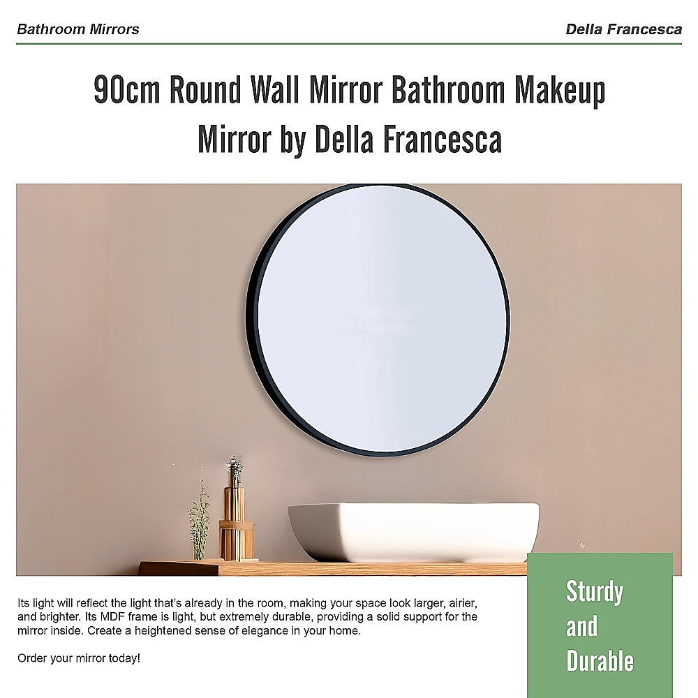 90cm Round Wall Mirror Bathroom Makeup Mirror by Della Francesca V63-831491