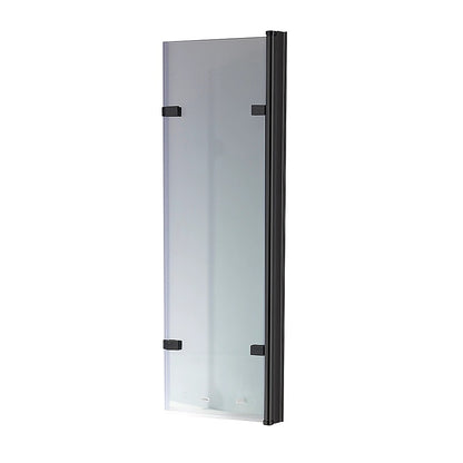 3 Fold Black Folding Bath Shower Screen Door Panel 1300mm x 1400mm V63-831511