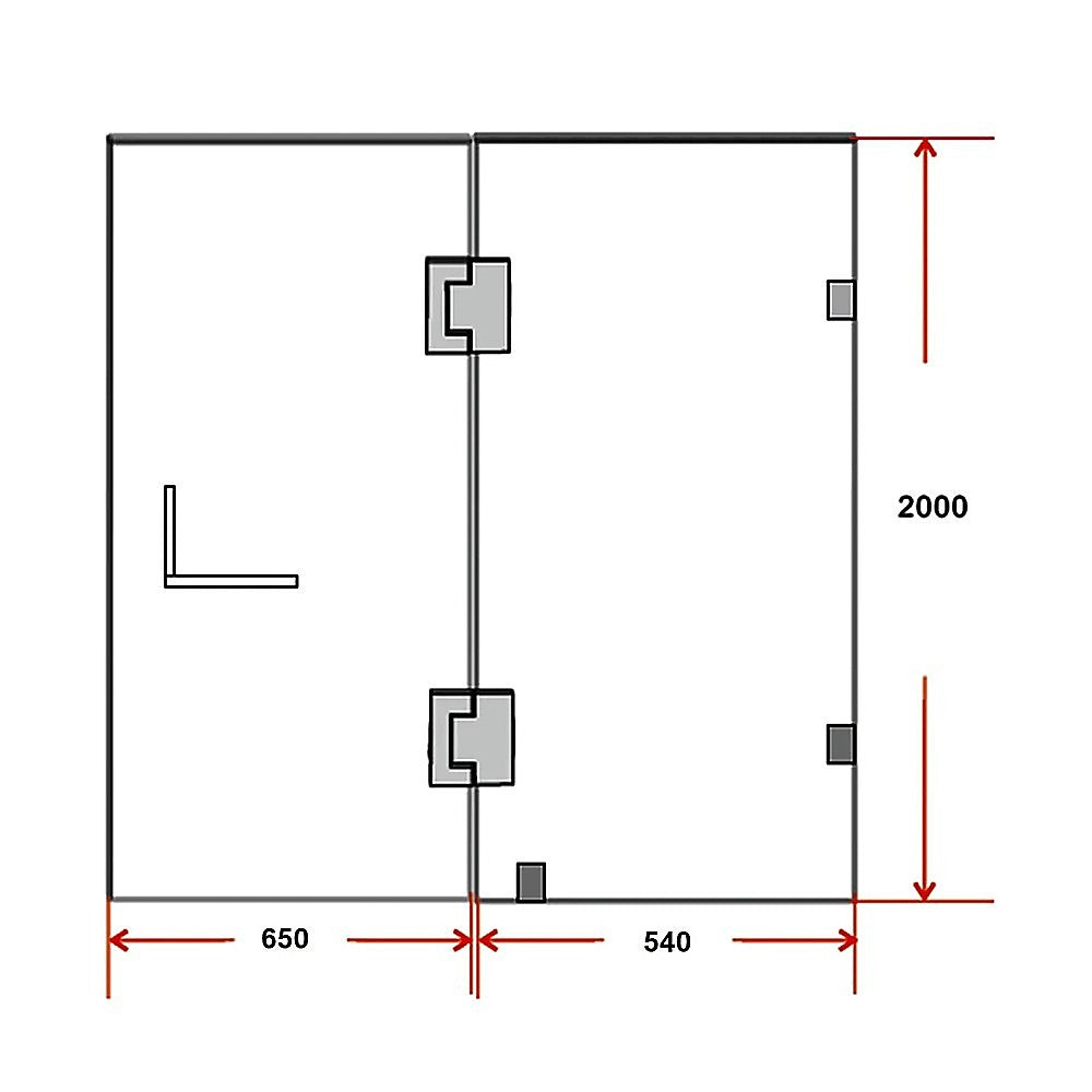 120 x 200cm Wall to Wall Frameless Shower Screen 10mm Glass By Della Francesca V63-831521