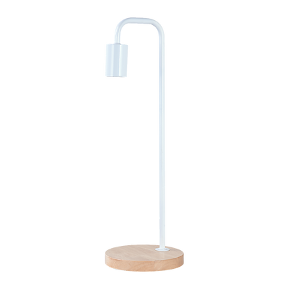 Modern Table lamp Desk Light Timber Base Bedside Bedroom White V63-831561
